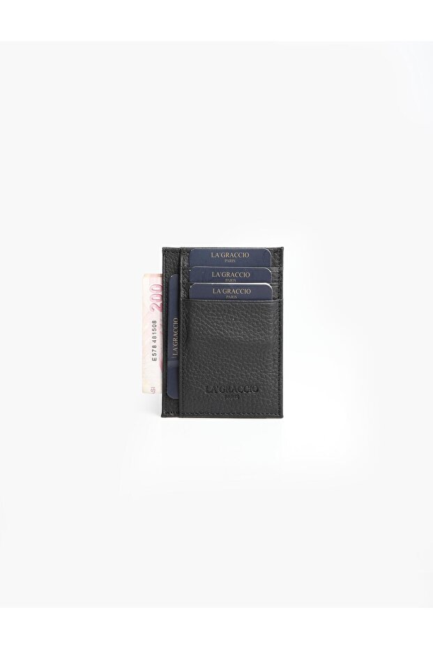 Lagraccio Paris Redon Genuine Leather Multi-Compartment Card Holder Matte Black