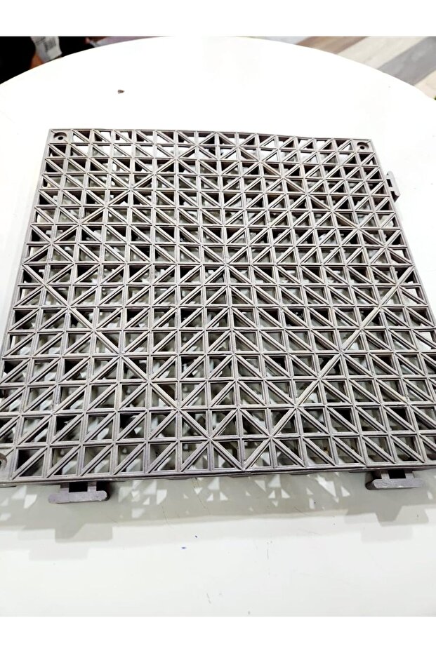 JMK - Interlocking Floor Tiles, 30.5 x 30.5 x 1.5 cm, PVC Drainage Tiles, 10-Piece Set, Grey