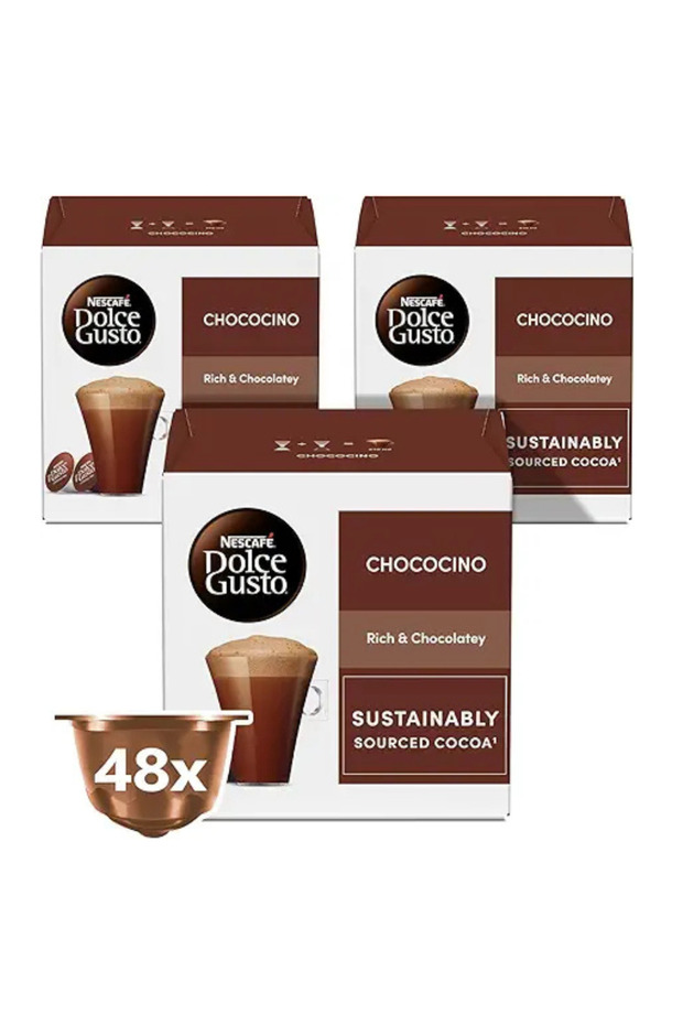 Nescafé Dolce Gusto Chococino Pods – 3 Packs (16 Capsules Each) – Rich Hot Chocolate Drink