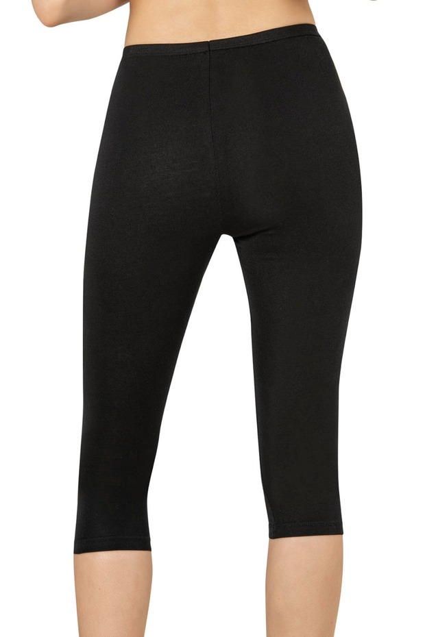 Not Burning Sweat - Moisture Absorbent Lycra Below Knee Capri Leggings under Skirt Leggings - No Trace Elastic