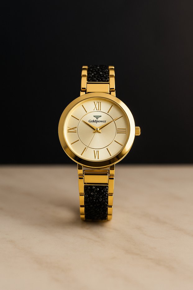 Luxury Stone Detailed Metal Women's Wristwatch