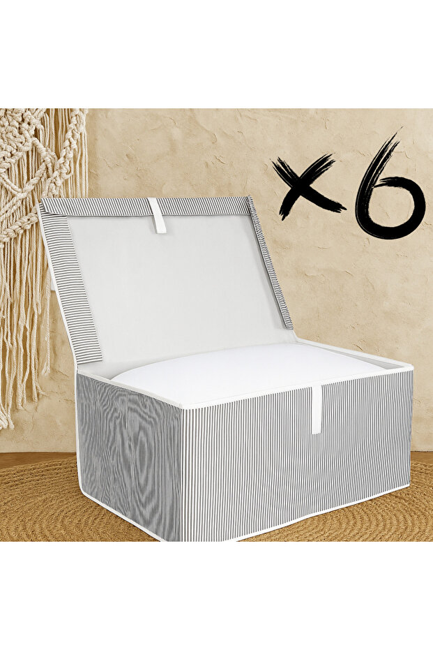 6 ADET KAPAKLI HURÇ / SANDIK HURÇ /ORGANİZER/A+PLUS KUMAŞ - 1