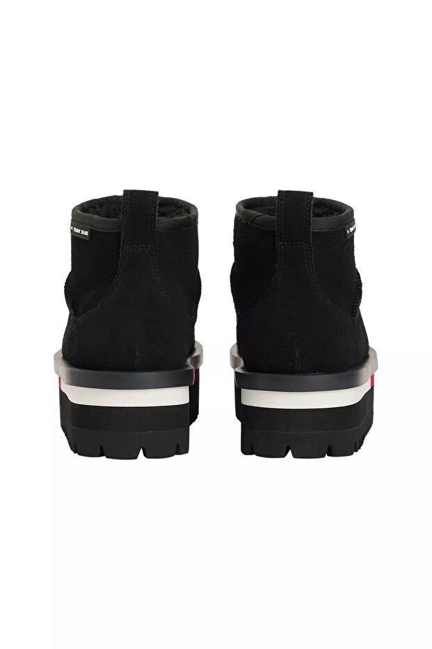 Kadın Süet Platform Tabanlı Kar Botu - Siyah - 4