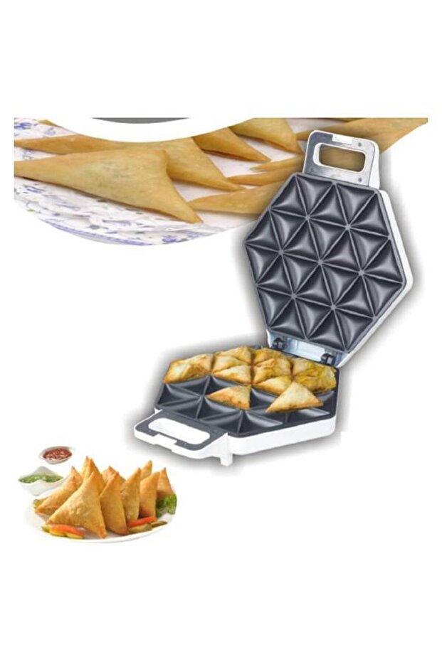 Electric Samosa Maker 1400W – 24-Piece Non-Stick, Cool Touch, 80% Less Fat, SS Panel, Lights