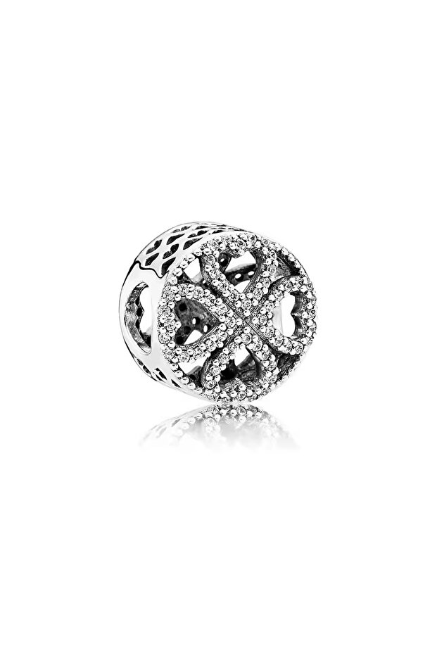 Love Knitted Clover Silver Charm