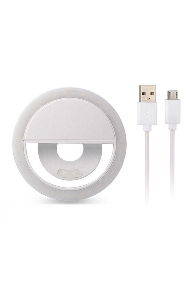 Selfie LED Lamp with Micro-USB Cable, White - 4