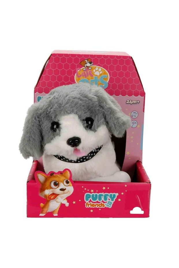 Sesli ve Hareketli Gri Peluş Köpek - 3