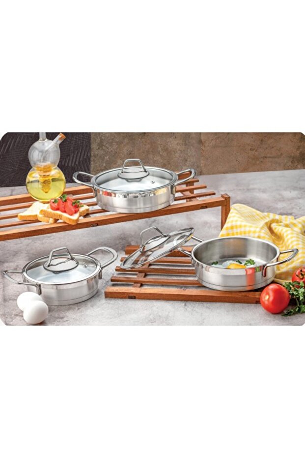 Anna Silver Çelik Tencere Seti 6 Parça - 1