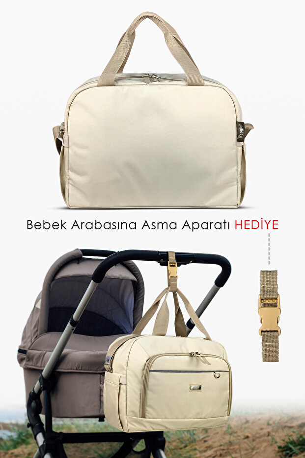 Urban X Pro Anne Bebek Bakım Kadın Çantası ve Yeni Doğan Çantası-Bej - 6