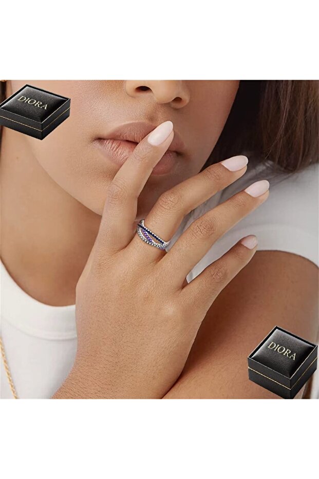 Aurora Tricolor Silver Ring - 6 - 6