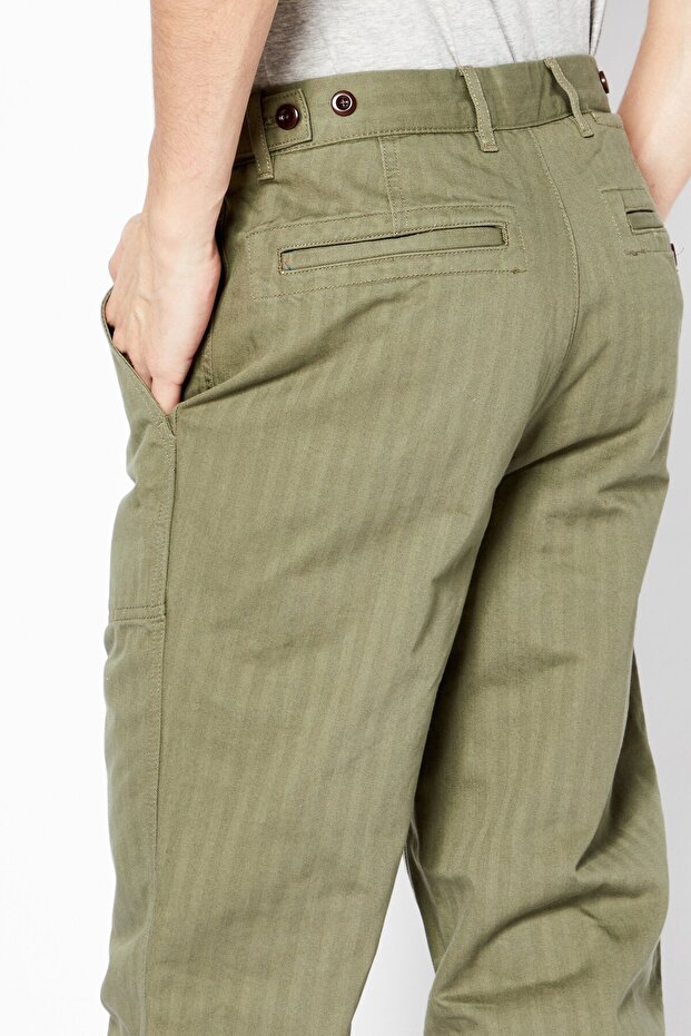 بنطال تشينو سادة بقصّة عادية للرجال، زيتوني - 2