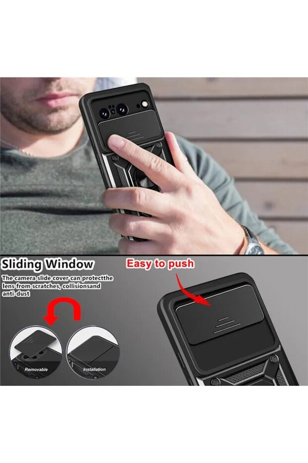 Protective Case Compatible with Google Pixel 9, Camshield Series, Magnetic Ring, Reinforced Edges, T - 3