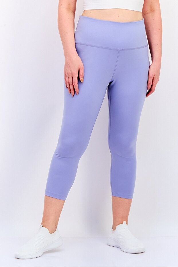 Women Dri Fit Brand Logo Training Crop Tights, Light Lavender