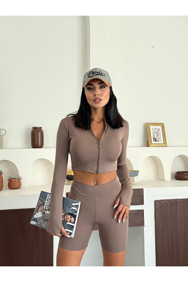 Slim Fit High Waist Recovery Crop Seamless Women's Tights Set