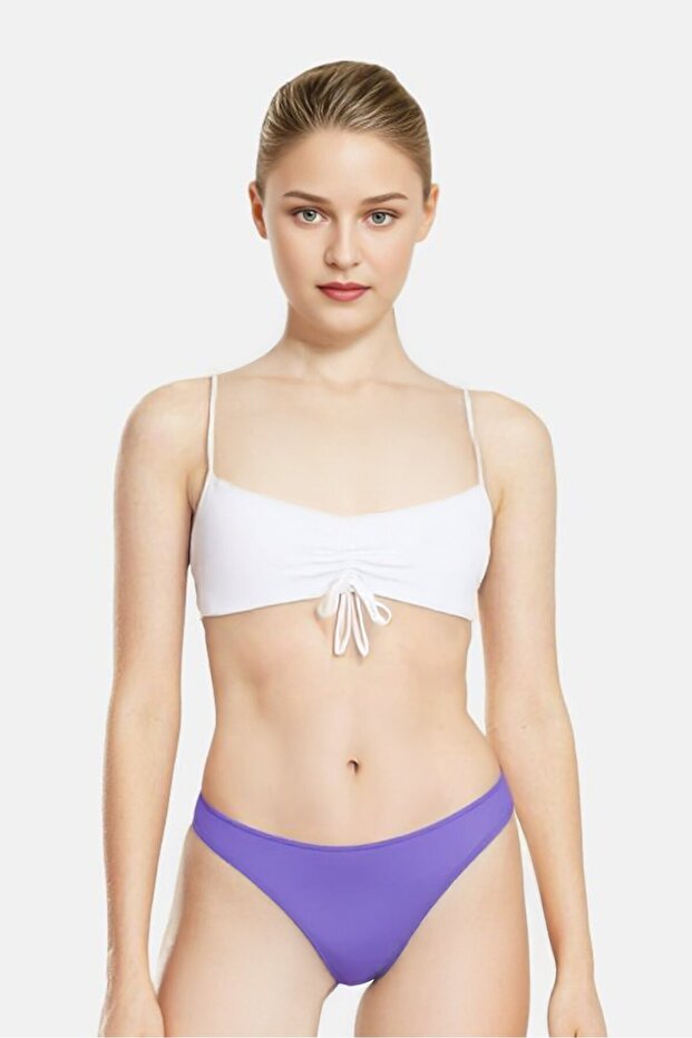 Women Brand Logo Bikini Bottom, Purple