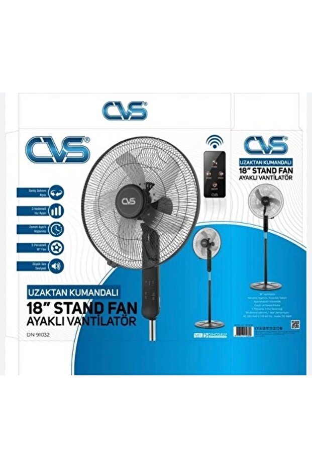 CVS Dn 91032 Uzaktan Kumandalı 18'' 110 Watt Ayaklı Vantilatör - 1