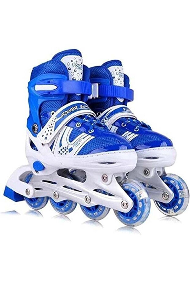 Adjustable Inline Skates for Kids with Protective Gear Set - Size L