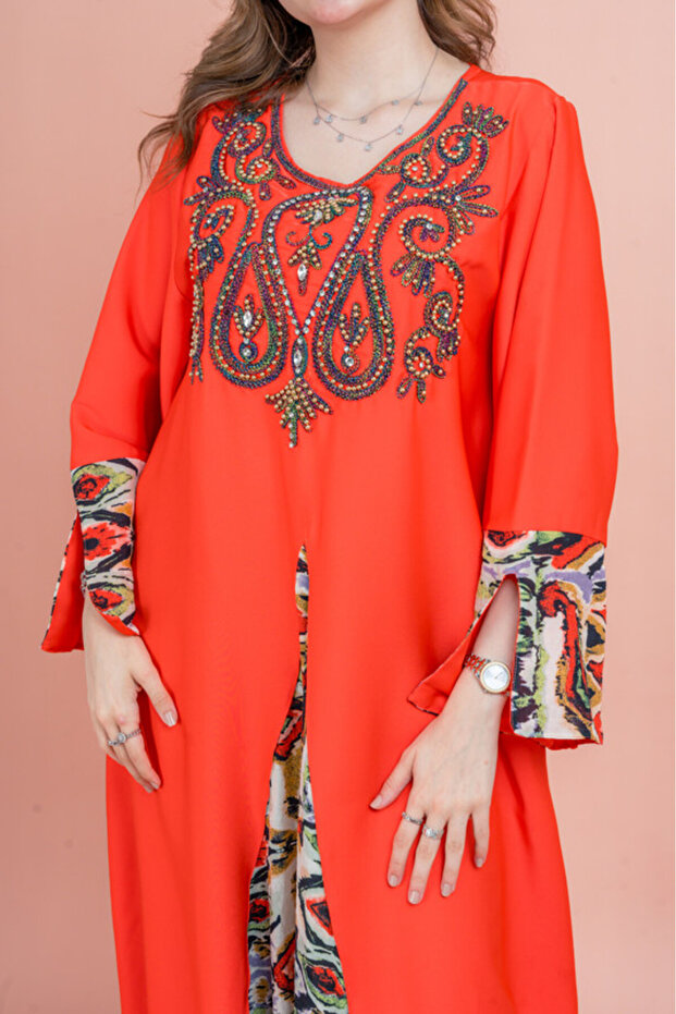 جلابية مطرزة سادة - 2