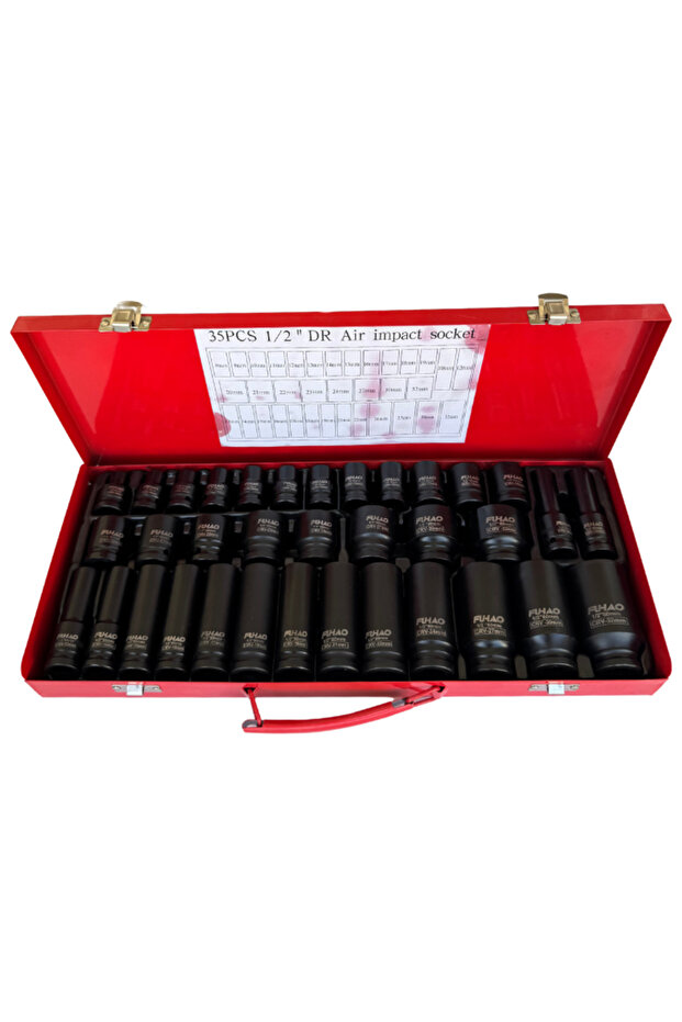 35 Piece 1/2 Inch Metric Deep Impact Socket Set