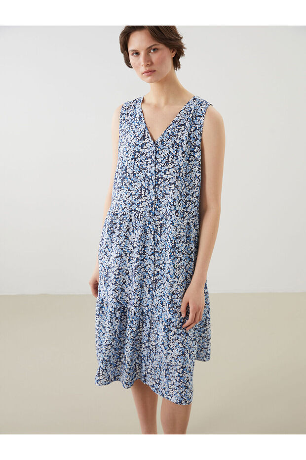Nevavm V-Neck Floral Dress with a Difference