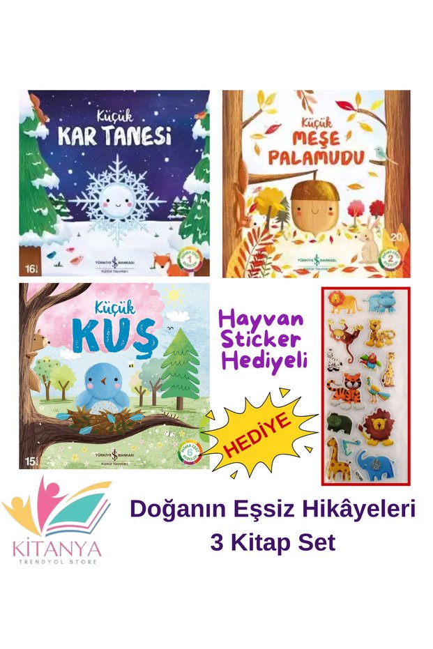 Nature's Unique Stories Set of 3 Most Read Stories | Animal Sticker Gift