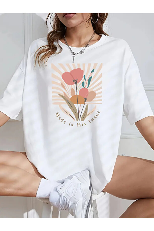 Premium Oversized Fit Short-Sleeve Printed T-Shirt