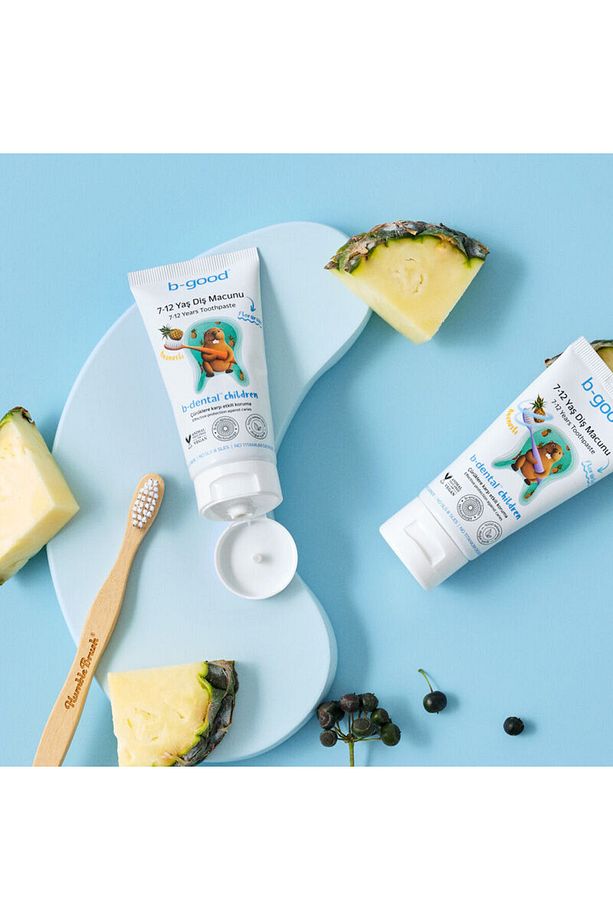 b-good b-dental 7-12 Yaş Çocuk Diş Macunu Florürlü Ananas 50 ml x 2 adet - 3