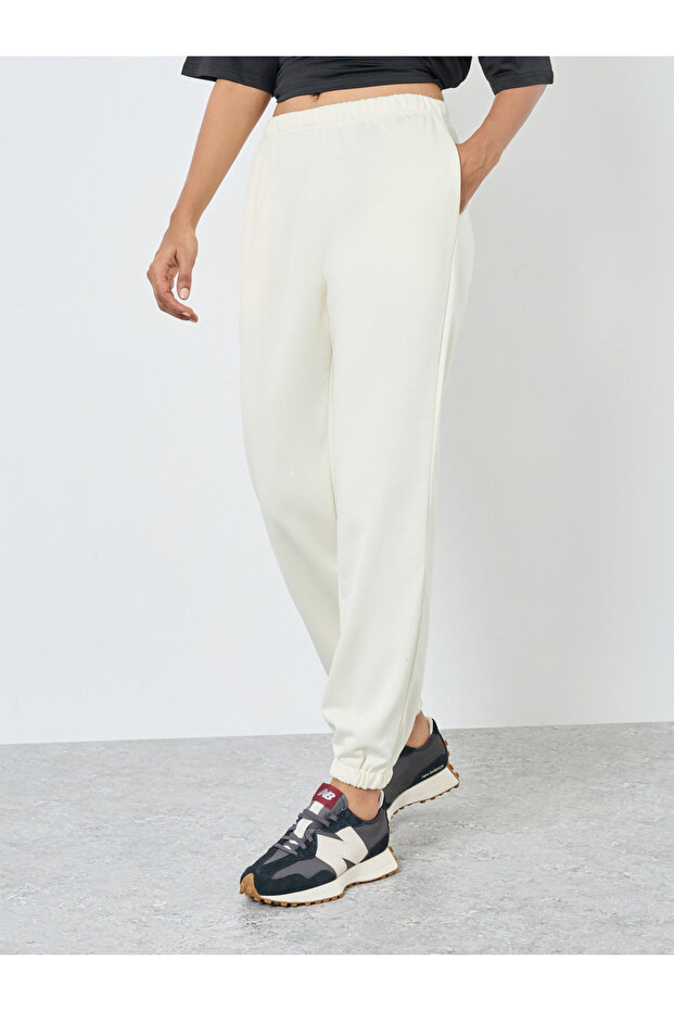 Solid Elastic Waist Cuffed Joggers - 2
