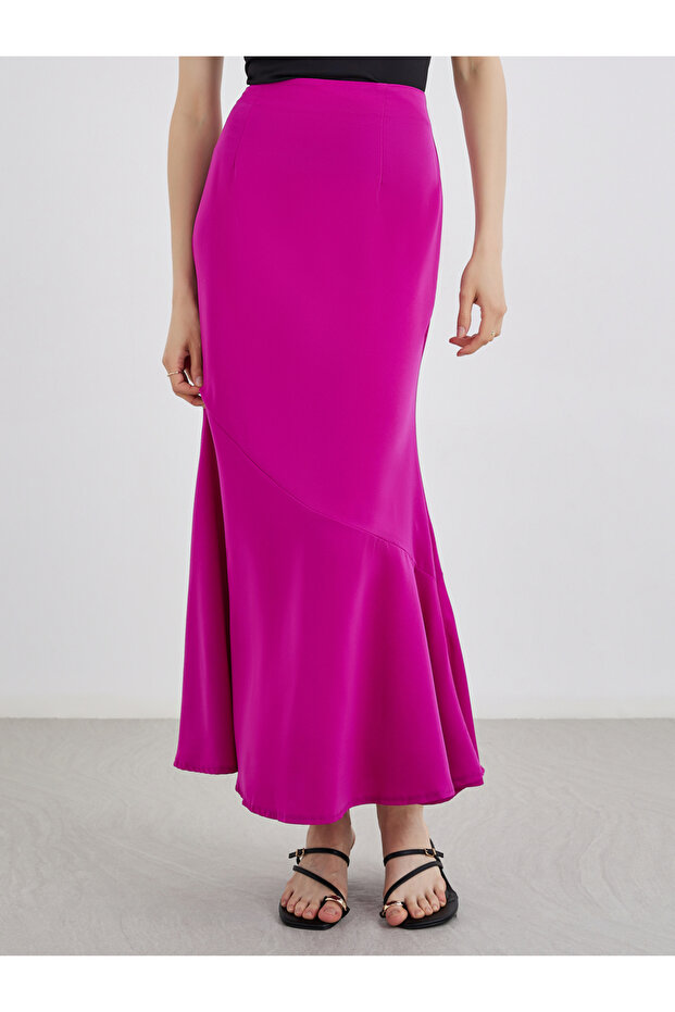 تنورة ماكسي سادة مع حافة مكشكشة - 2