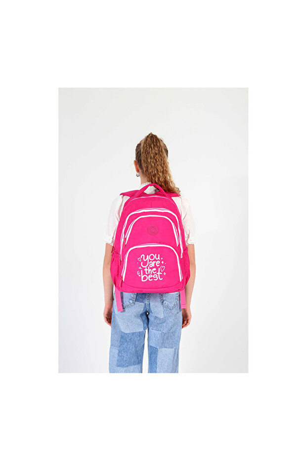 حقيبة ظهر مجنونة باللون الوردي K1679 - 5