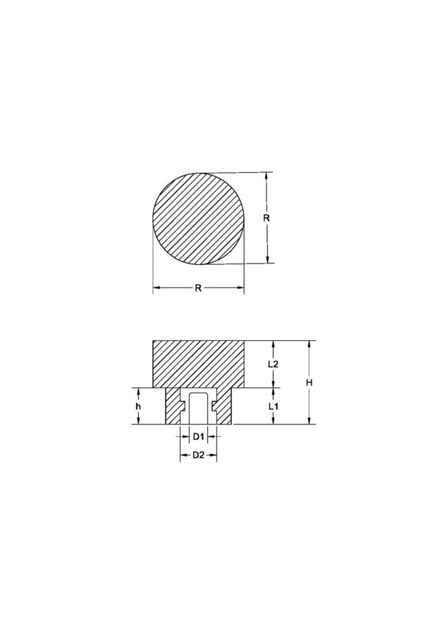 Plastic Knurled Button Bushing No:2 M6X20 - 2