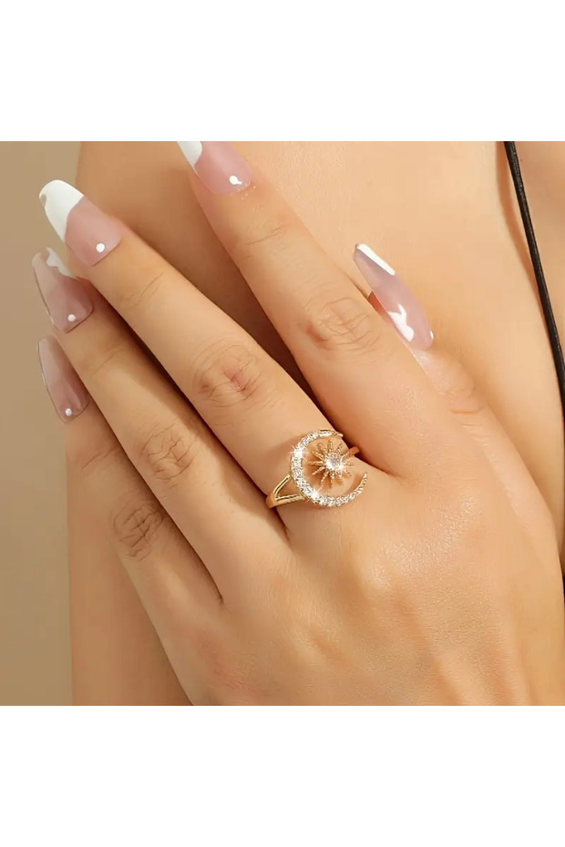 Adjustable Sun and Moon Ring - 2