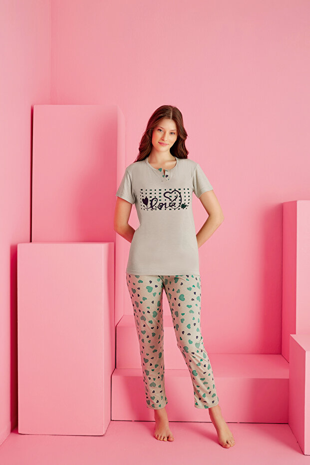 WOMEN'S VISCOSE SHORT SLEEVE PAJAMA SET