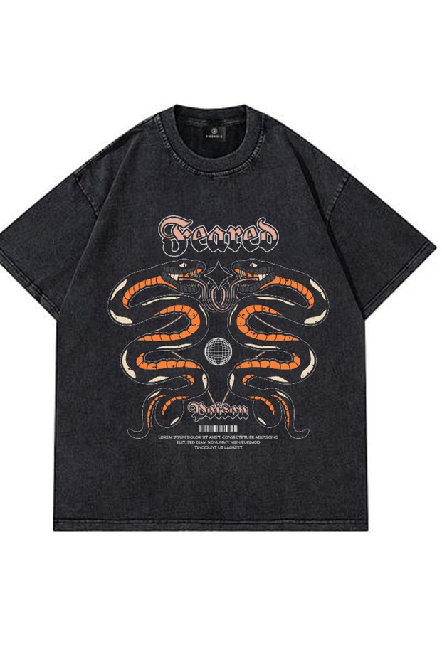"Black Oversized T-Shirt with Wear – Street Fashion"