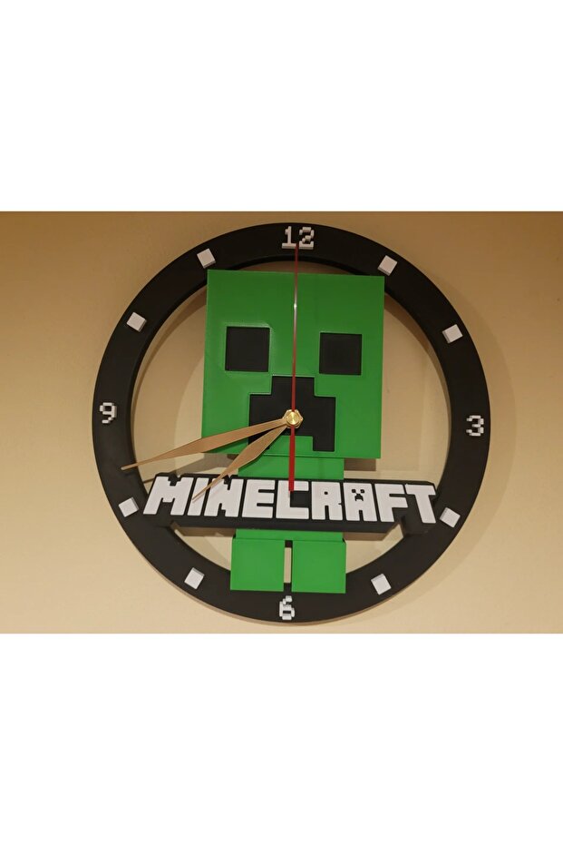 minecraft temalı duvar saati - 1