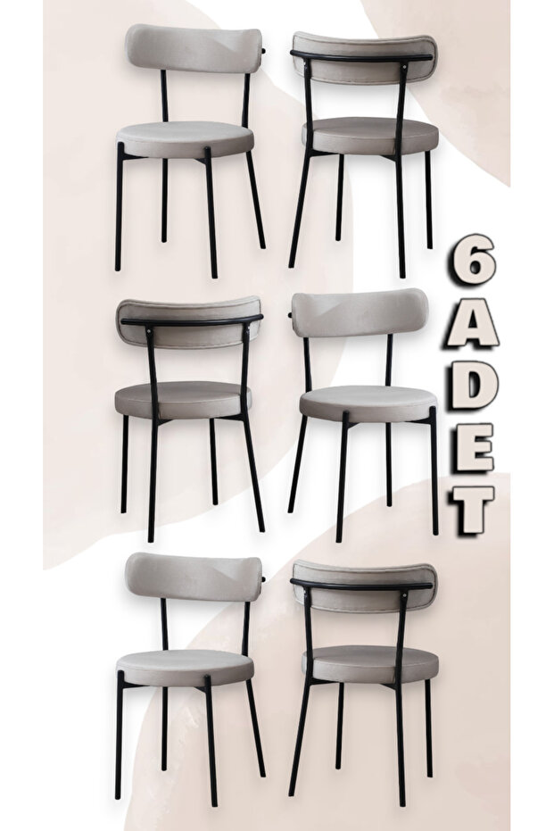 TEDİ SANDALYE SİYAH AYAKLI ( 6 ADET ) - 1