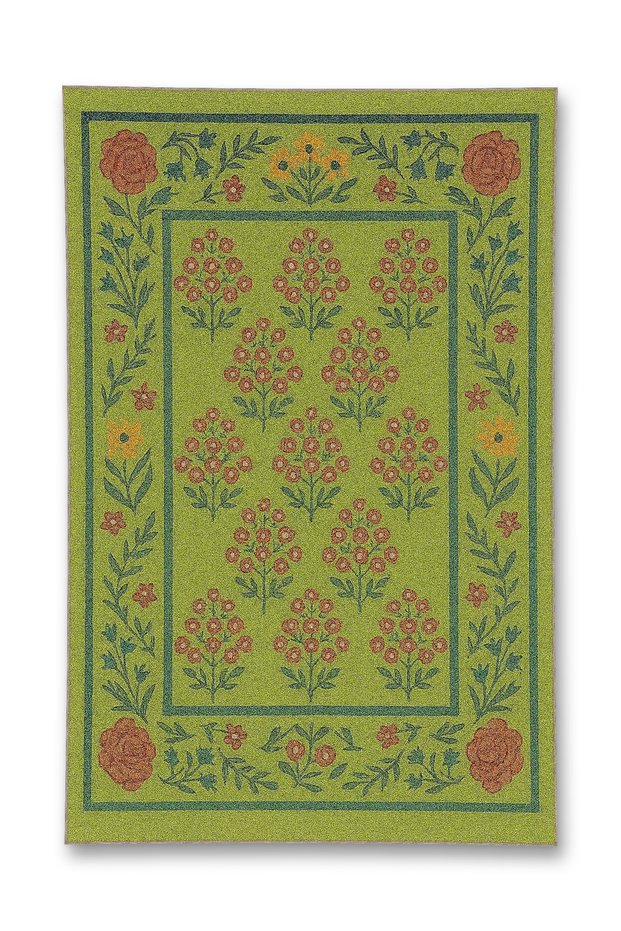 Mosso Floral Detailed Woven Base Modern Decorative Carpet Mosso142