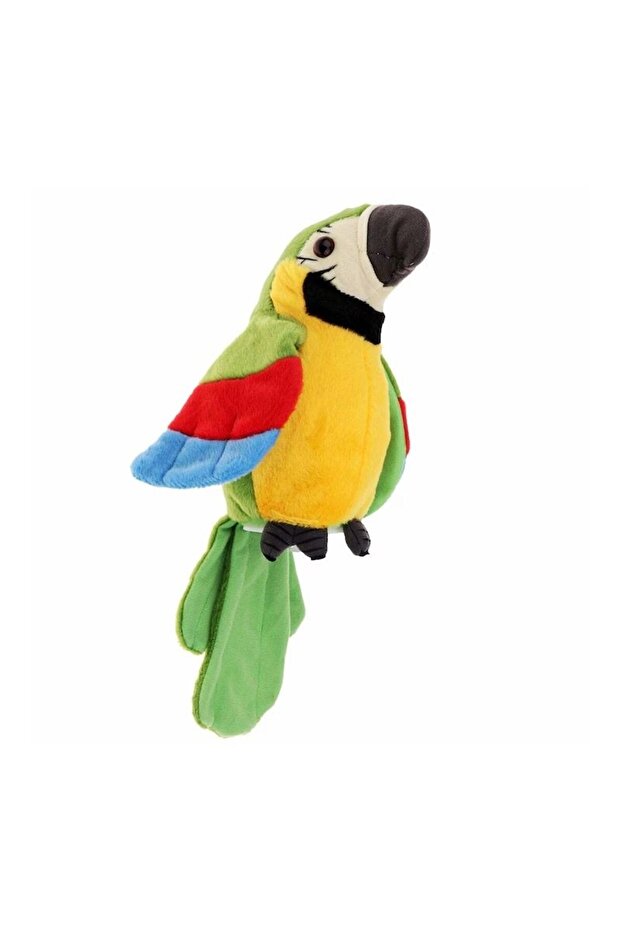 Interactive plush toy, talking parrot, record and playback function, multicolor - 1