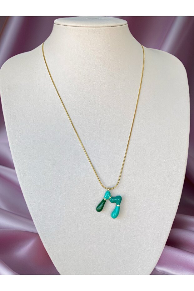 M harfli Çelik Kolye - 4