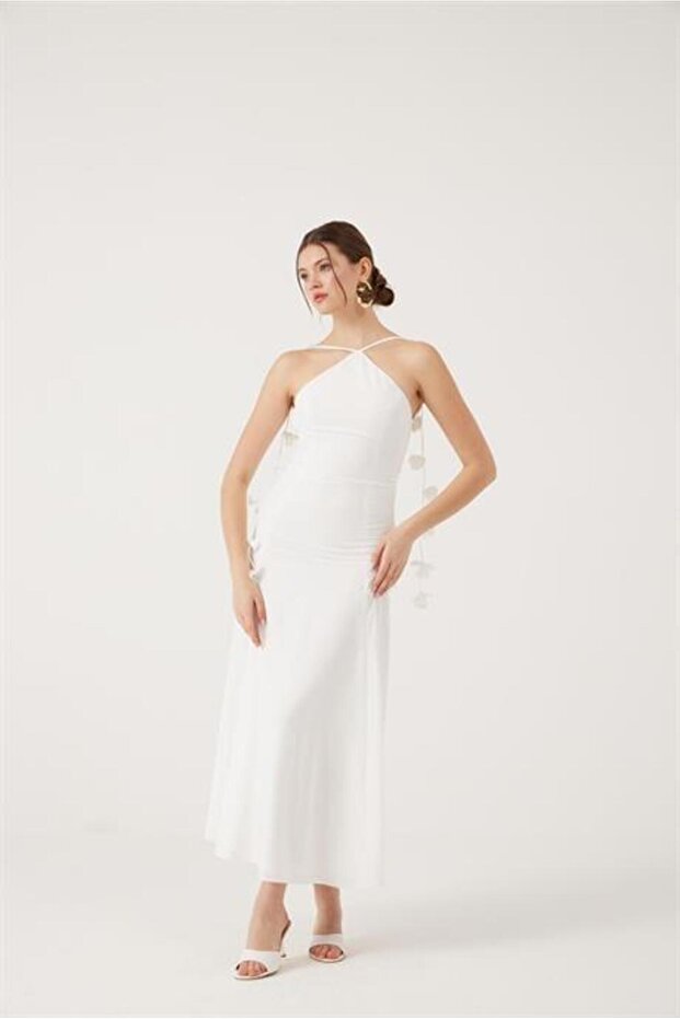 Raina Elbise Beyaz - 5