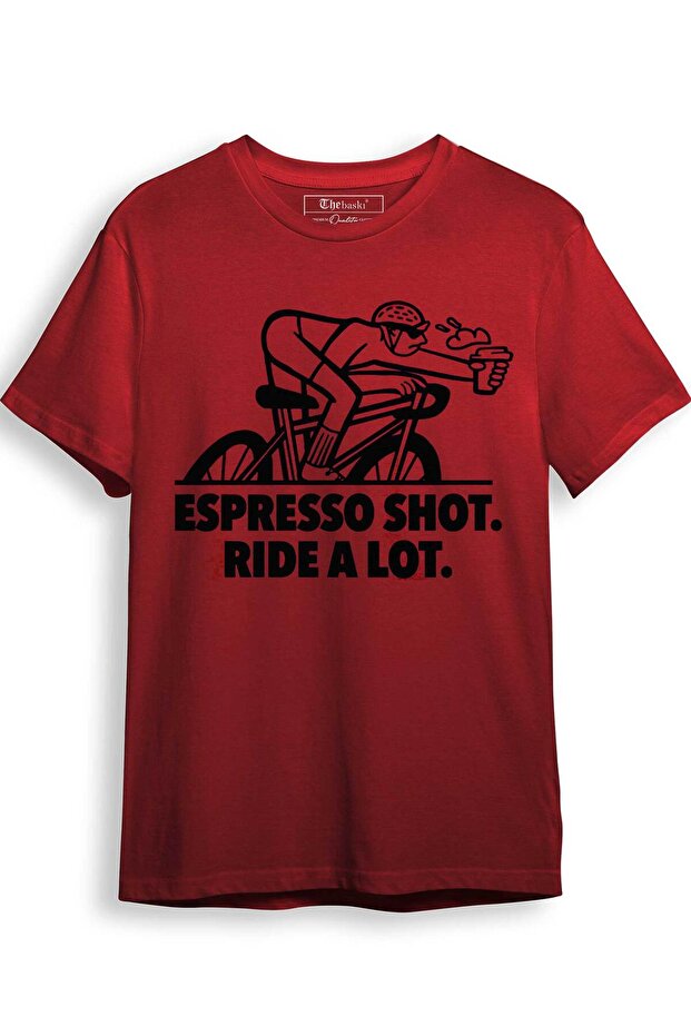 Espresso Shot Ride a Lot Printed 100% Cotton Premium T-Shirt