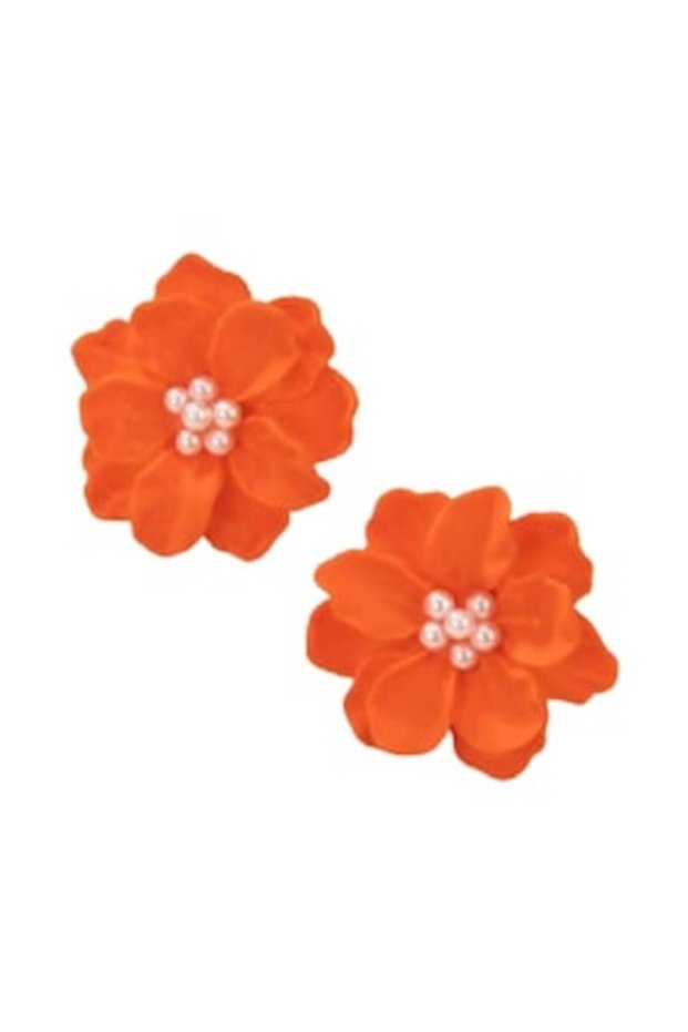 - Orange Flower Earrings