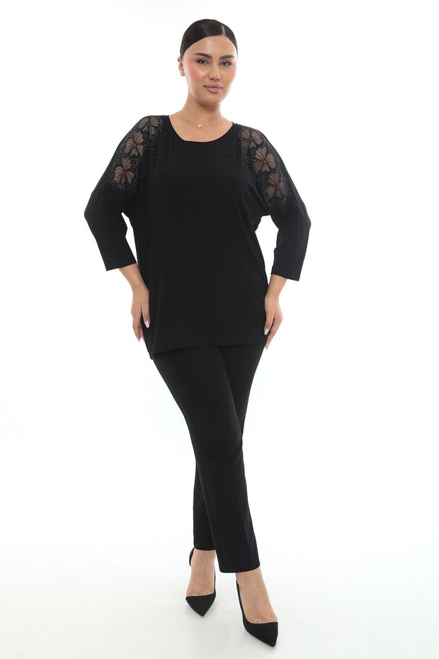 Nakışlı Taşlı Viskon - 1