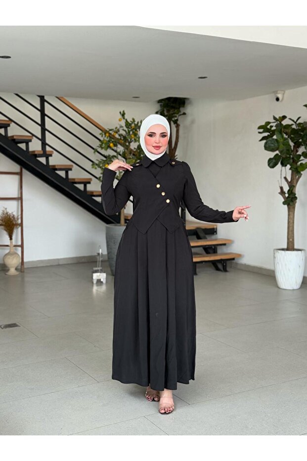 SİYAH MODAL ELBİSE - 1