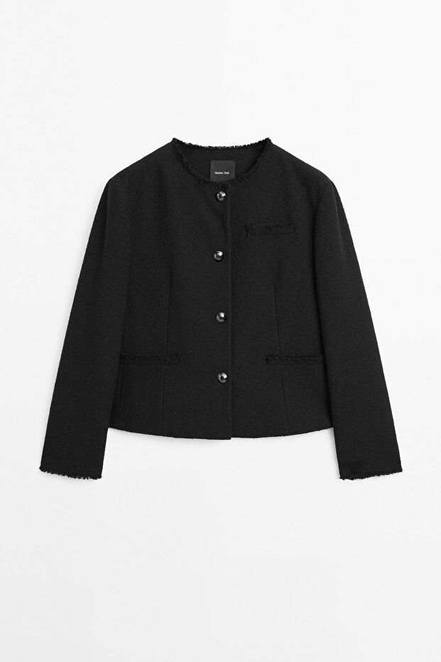 Düğmeli crop ceket - 5