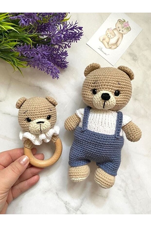 LACİVERT TULUMLU AYI VE ÇINGIRAK SET - 1