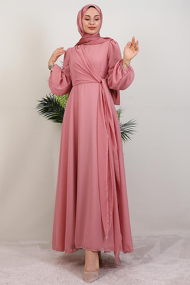 Perry Şifon Elbise Soft Pembe - 4
