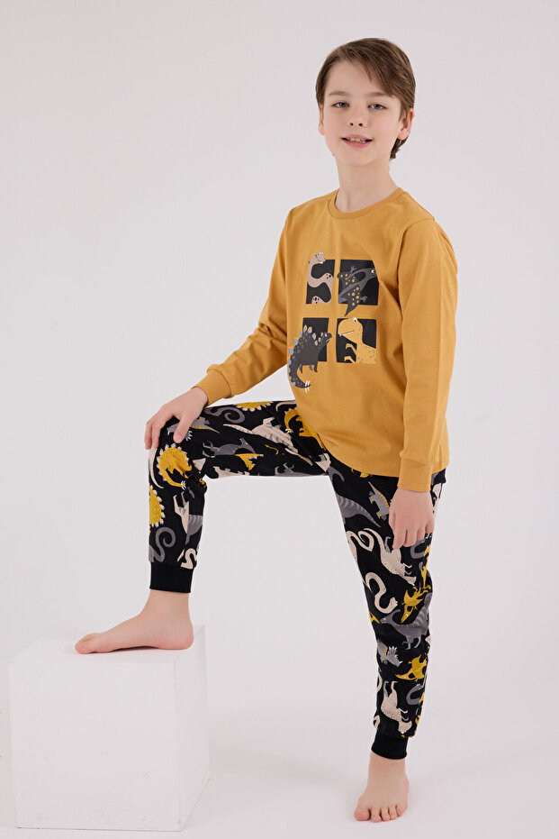 Erkek Çocuk Sarı Pijama Takımı - 2