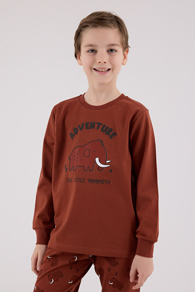 Boy's Orange Pajama Set - 4