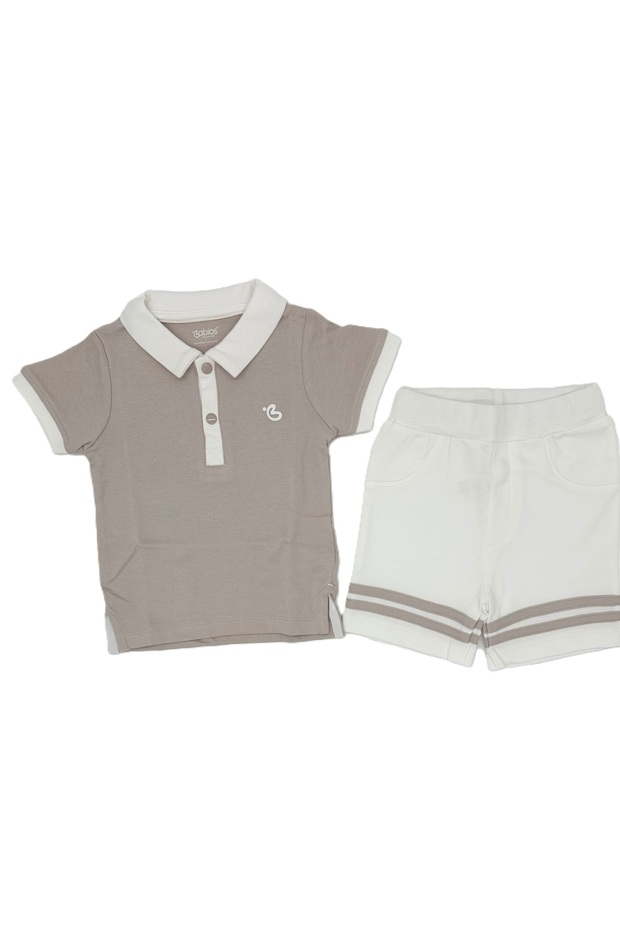Baby Clothing Cotton 2-Piece Set, Short Sleeve Polo T-Shirt and Shorts, Casual Outfit
